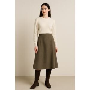 Vintage Wool Blend Houndstooth A-Line Skirt Harrington Square Size 16